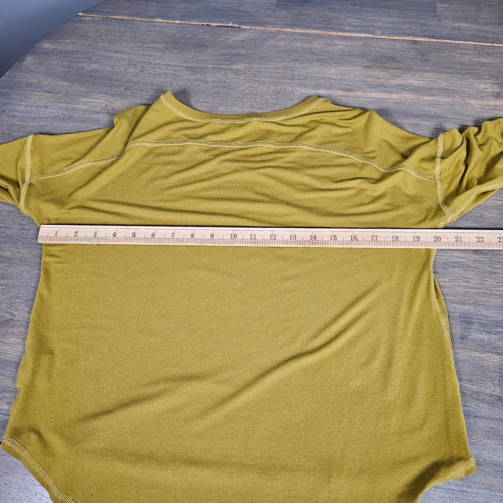 Eileen Fisher Women's XS Top Long Sleeve High Low Exposed Seams Mustard Yellow - Picture 6 of 7